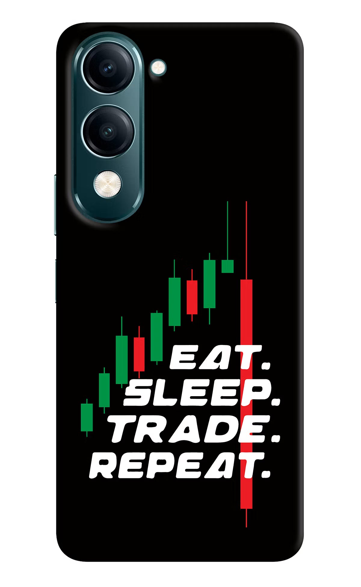 Eat Sleep Trade Repeat Vivo Y19s 5G Hard Case Back Cover by Casekaro