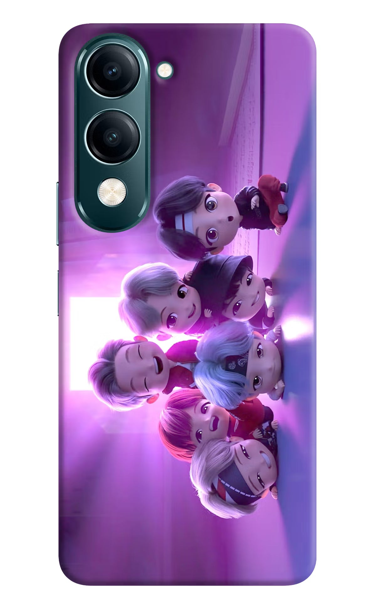 BTS Chibi Vivo Y19s 5G Hard Case Back Cover by Casekaro