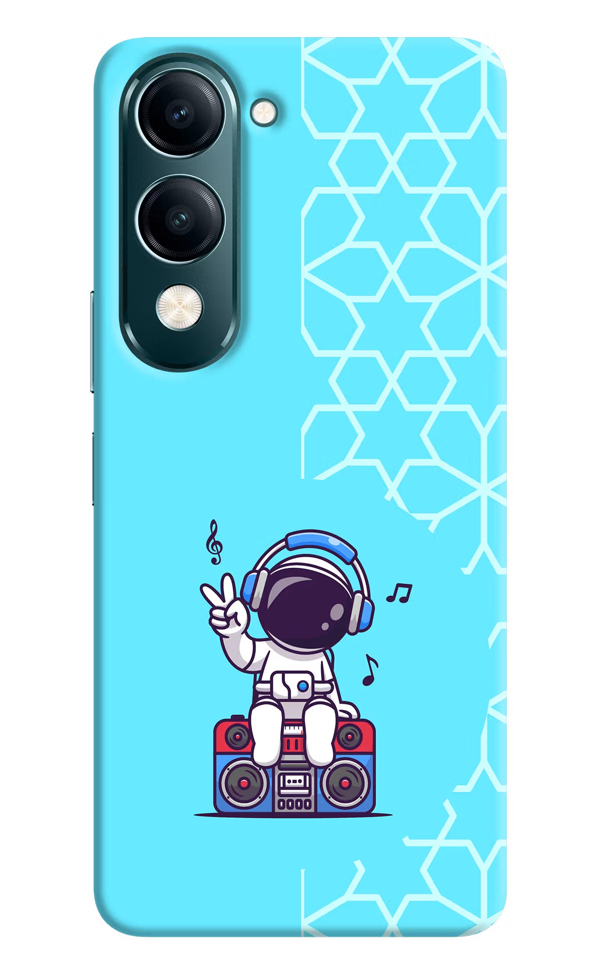 Cute Astronaut Chilling Vivo Y19s 5G Hard Case Back Cover by Casekaro