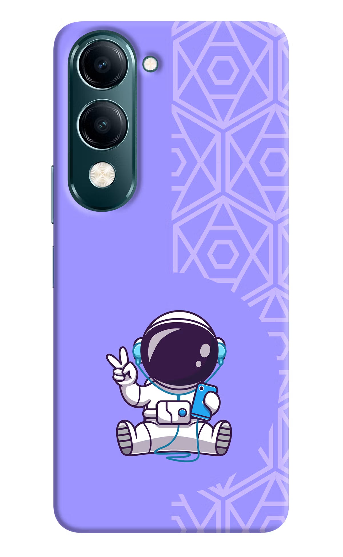 Cute Astronaut Chilling Vivo Y19s 5G Hard Case Back Cover by Casekaro
