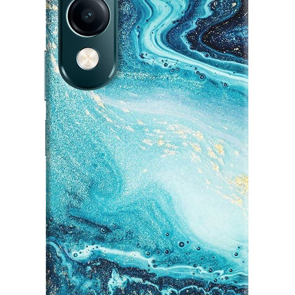 Blue Glitter Marble Vivo Y19s 5G Hard Case Back Cover by Casekaro