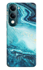 Blue Glitter Marble Vivo Y19s 5G Hard Case Back Cover by Casekaro