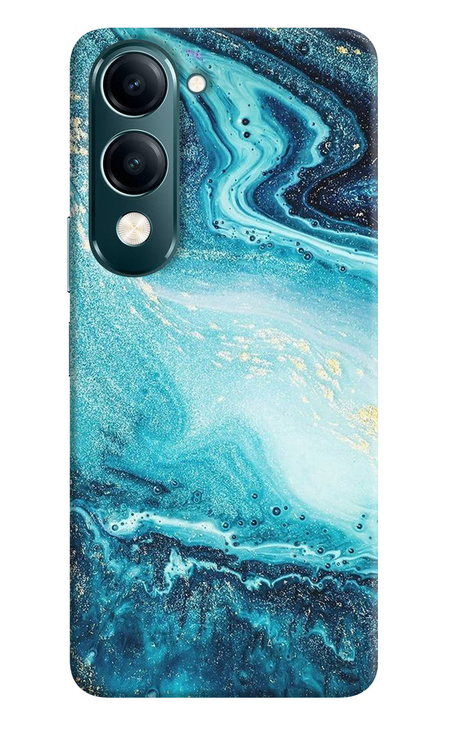 Blue Glitter Marble Vivo Y19s 5G Hard Case Back Cover by Casekaro