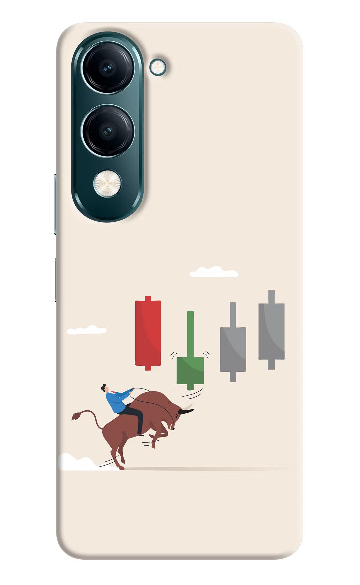 Bull Trading Momentum Vivo Y19s 5G Hard Case Back Cover by Casekaro