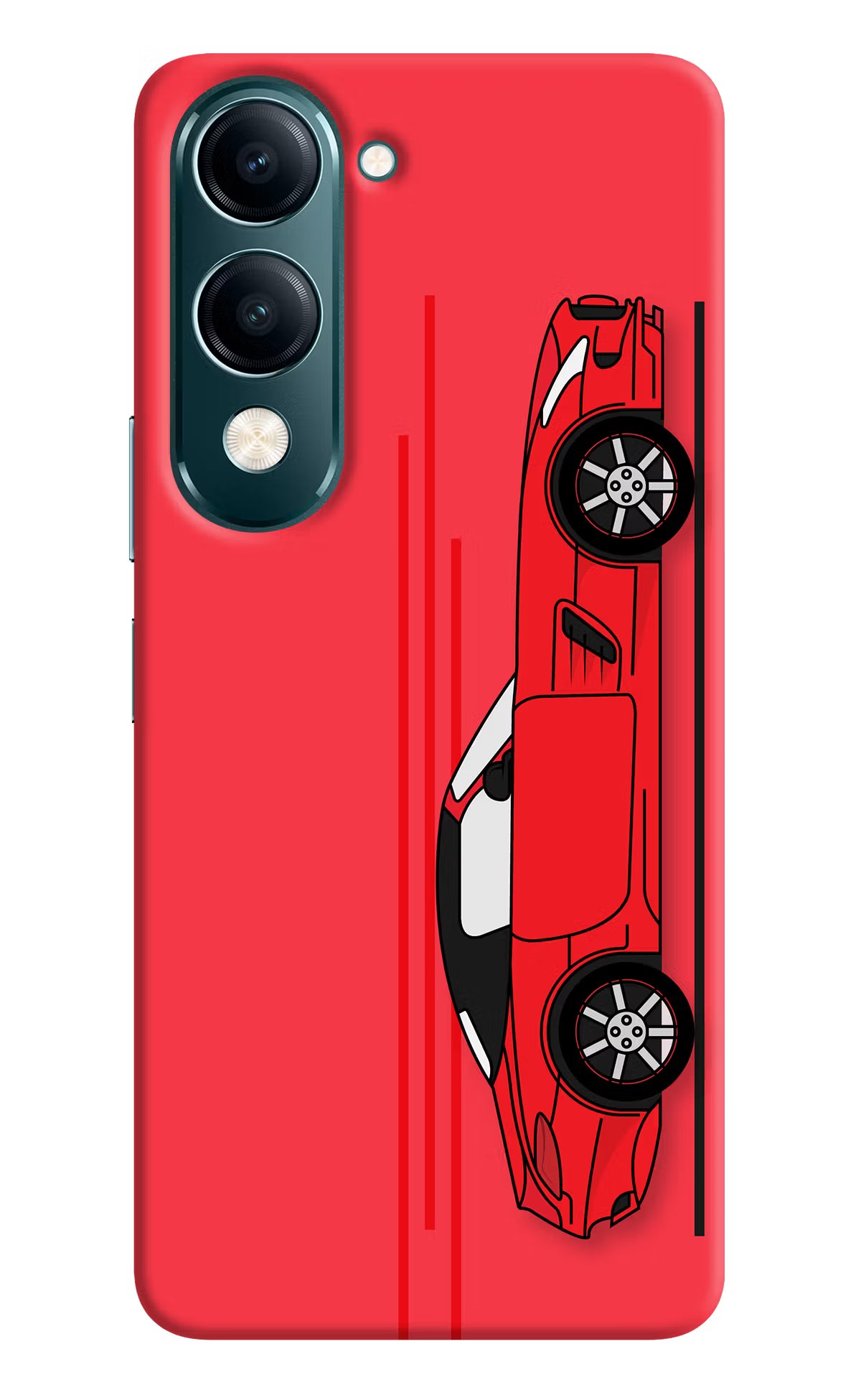 Red Velocity Vivo Y19s 5G Hard Case Back Cover by Casekaro
