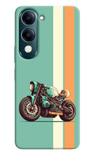 Striped Moto Drift Vivo Y19s 5G Hard Case Back Cover by Casekaro