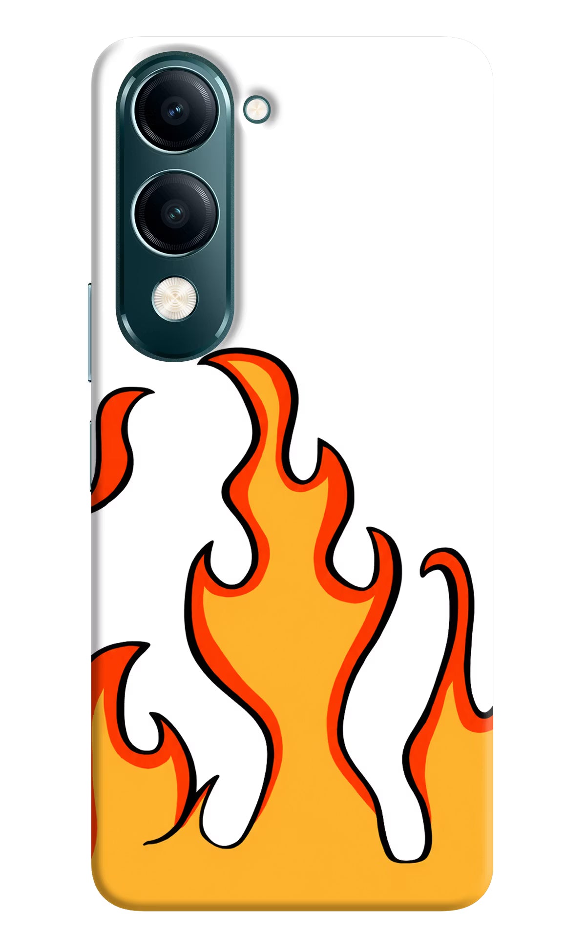 Fired Up – White Vivo Y19s 5G Hard Case Back Cover by Casekaro