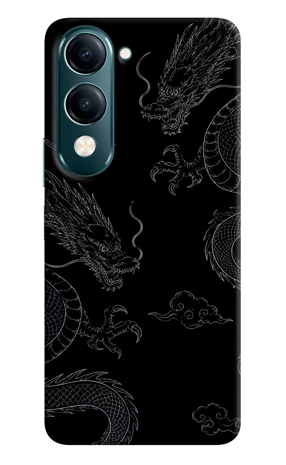 Twin Dragons Vivo Y19s 5G Hard Case Back Cover by Casekaro