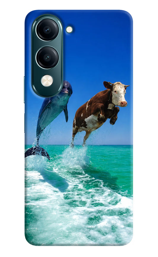 Dolphin vs Cow Vivo Y19s 5G Hard Case Back Cover by Casekaro