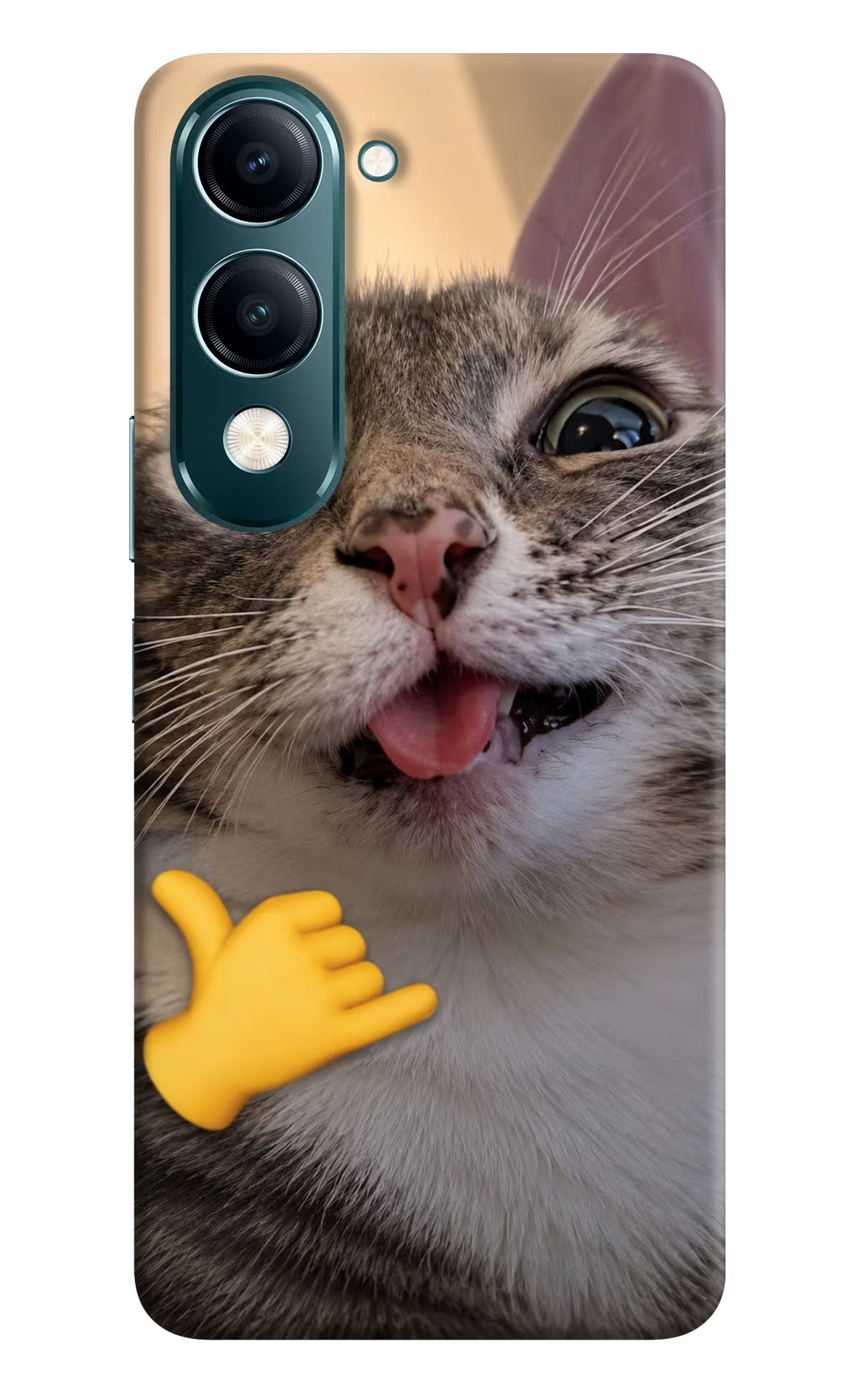 Silly Cat Call Vivo Y19s 5G Hard Case Back Cover by Casekaro