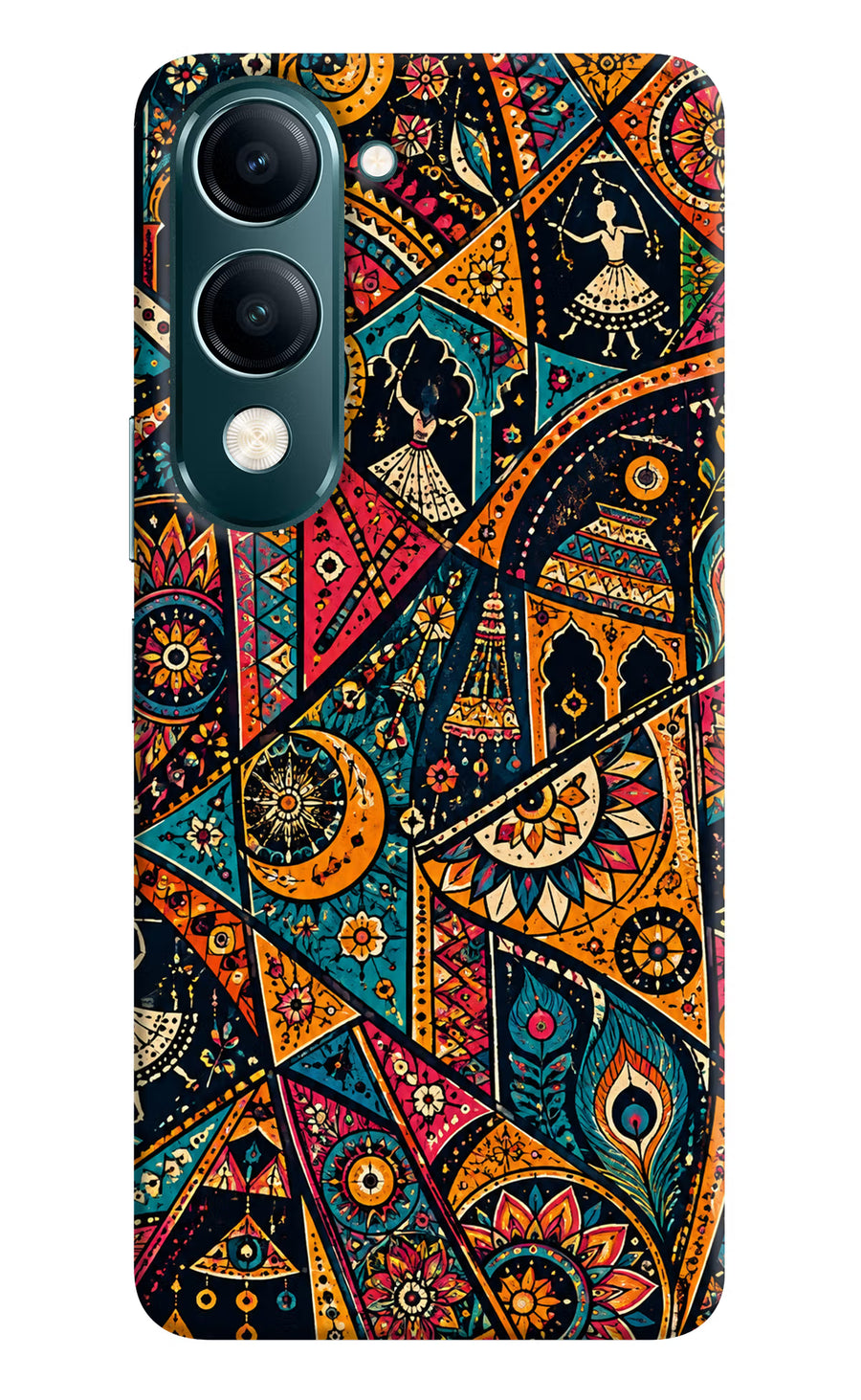 Folk Print Vivo Y19s 5G Back Cover, Hard case