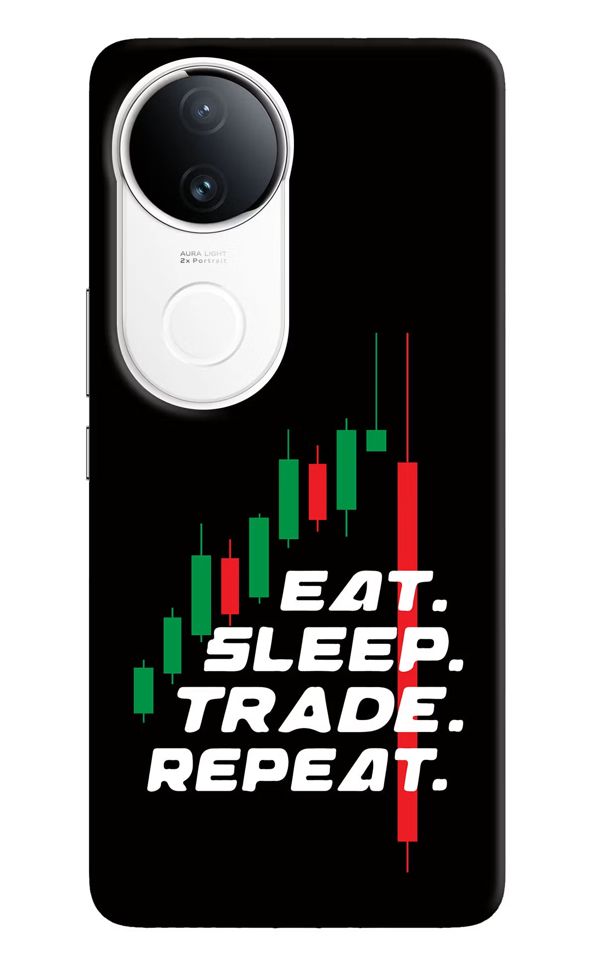 Eat Sleep Trade Repeat Vivo T4R 5G Hard Case Back Cover by Casekaro