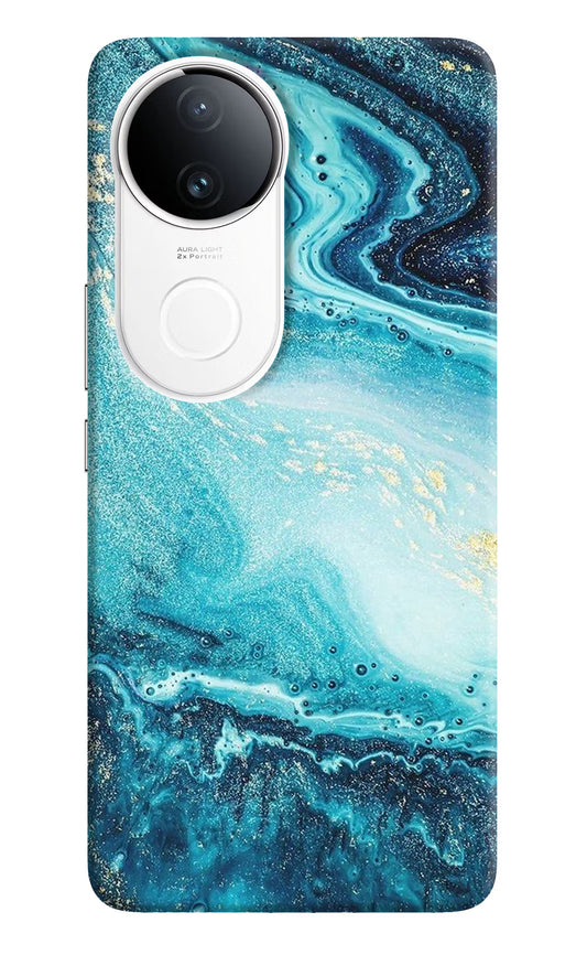Blue Glitter Marble Vivo T4R 5G Back Cover