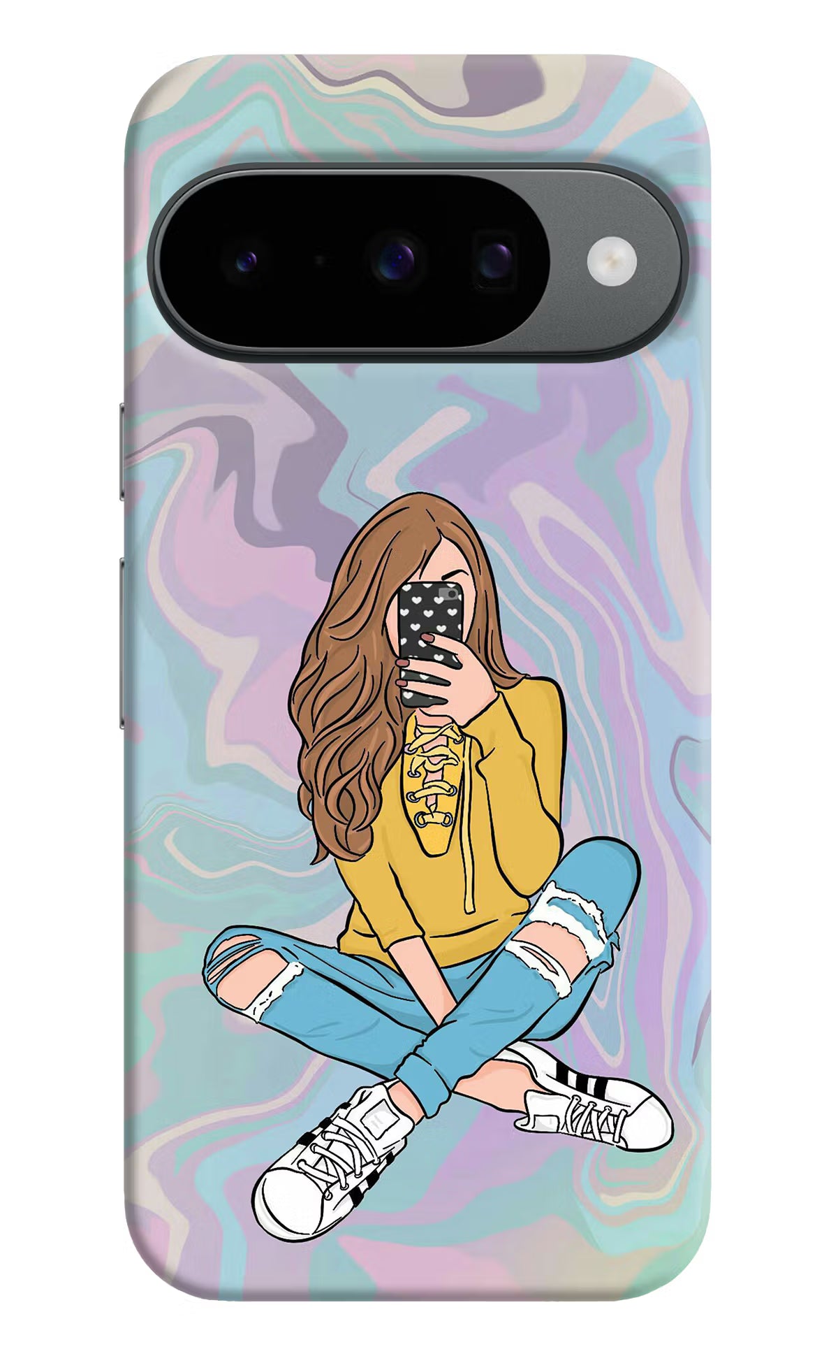Selfie Girl Google Pixel 10 Hard Case Back Cover by Casekaro