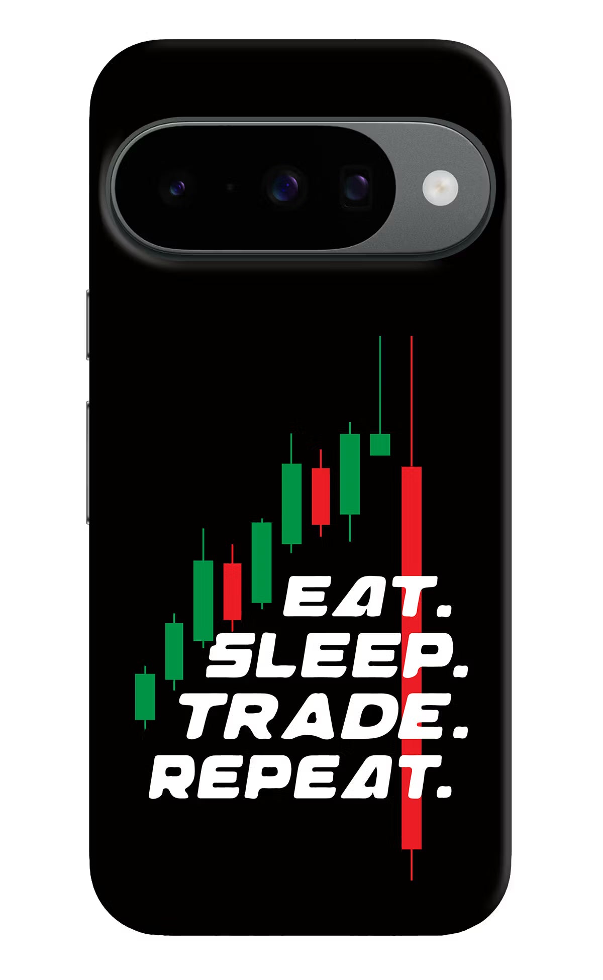 Eat Sleep Trade Repeat Google Pixel 10 Hard Case Back Cover by Casekaro
