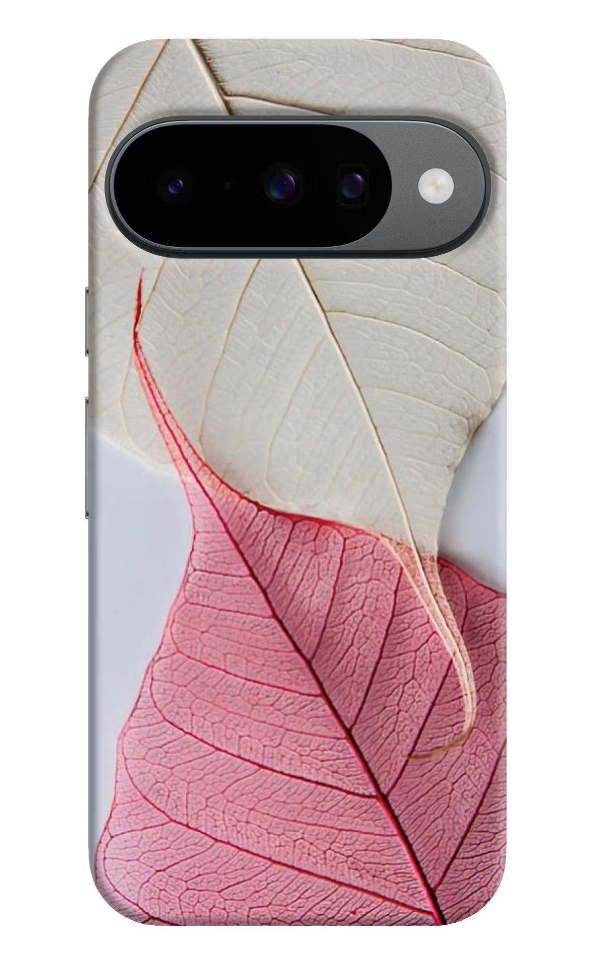 White Pink Leaf Google Pixel 10 Hard Case Back Cover by Casekaro