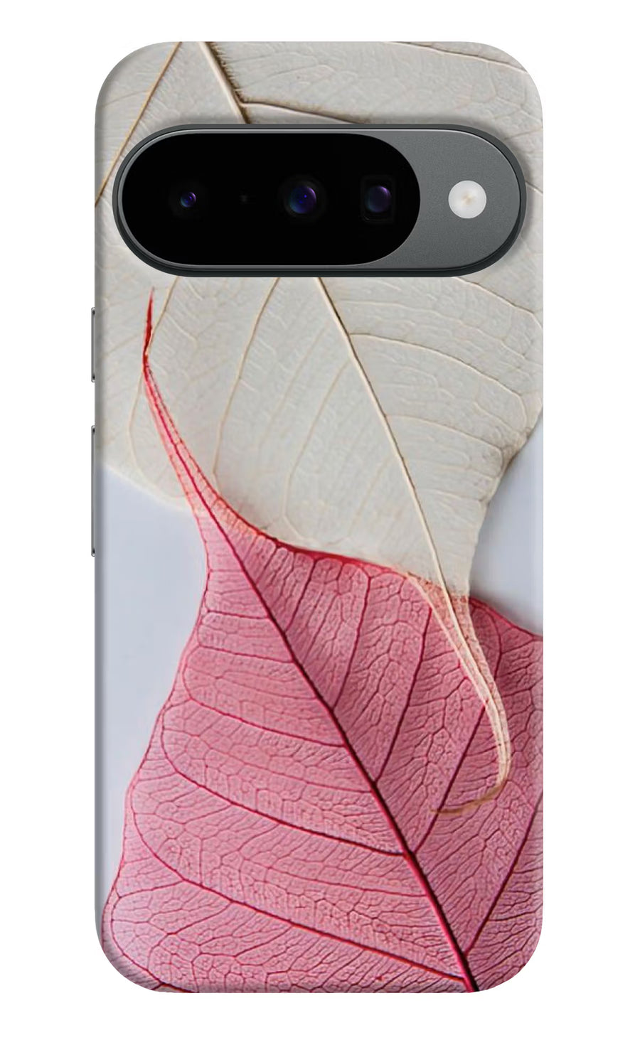 White Pink Leaf Google Pixel 10 Back Cover, Hard case