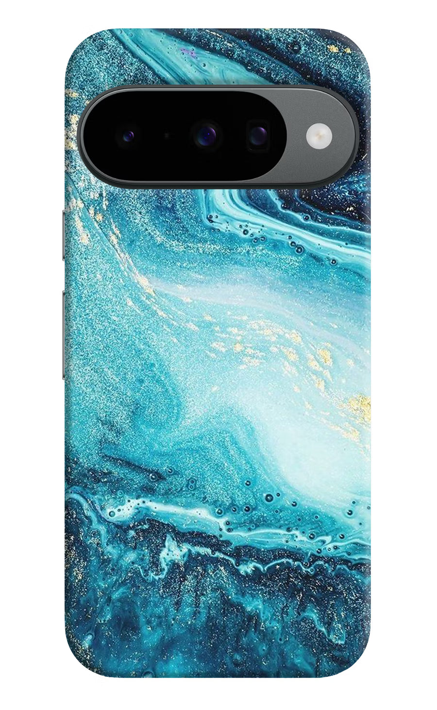 Blue Glitter Marble Google Pixel 10 Back Cover, Hard case