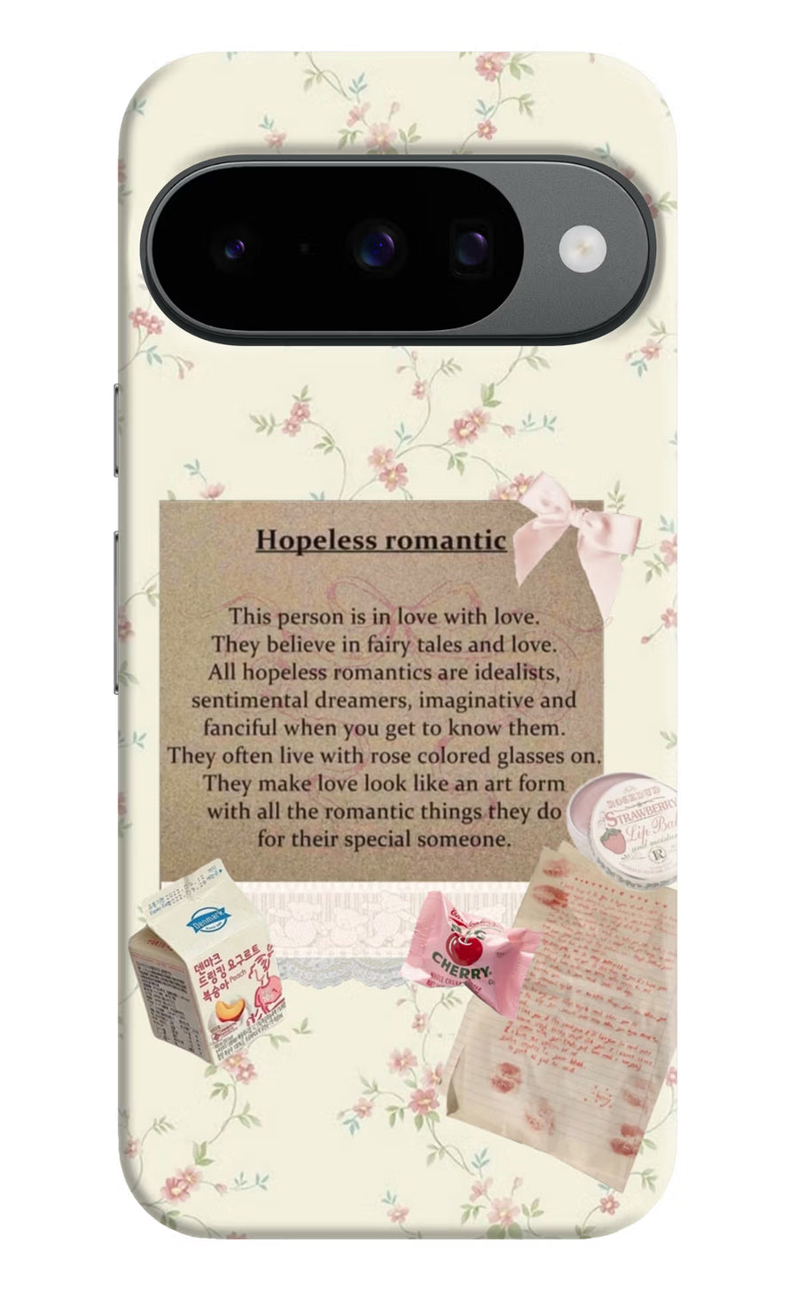 Hopeless Romantic Google Pixel 10 Back Cover, Hard case