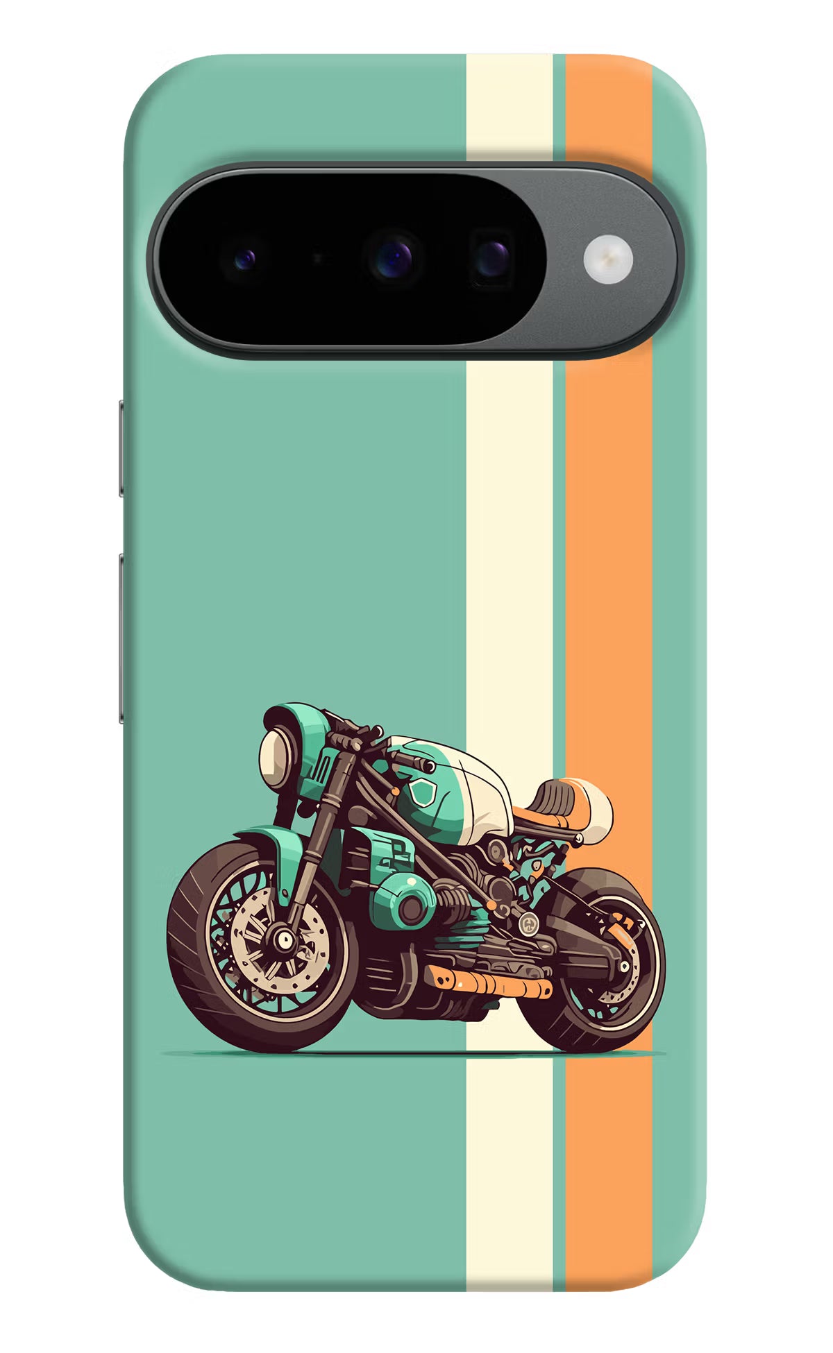 Striped Moto Drift Google Pixel 10 Hard Case Back Cover by Casekaro