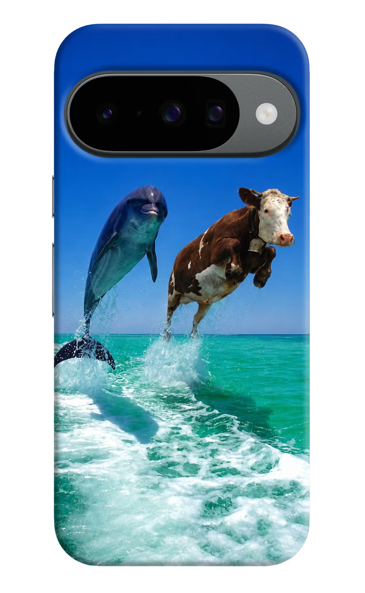 Dolphin vs Cow Google Pixel 10 Hard Case Back Cover by Casekaro