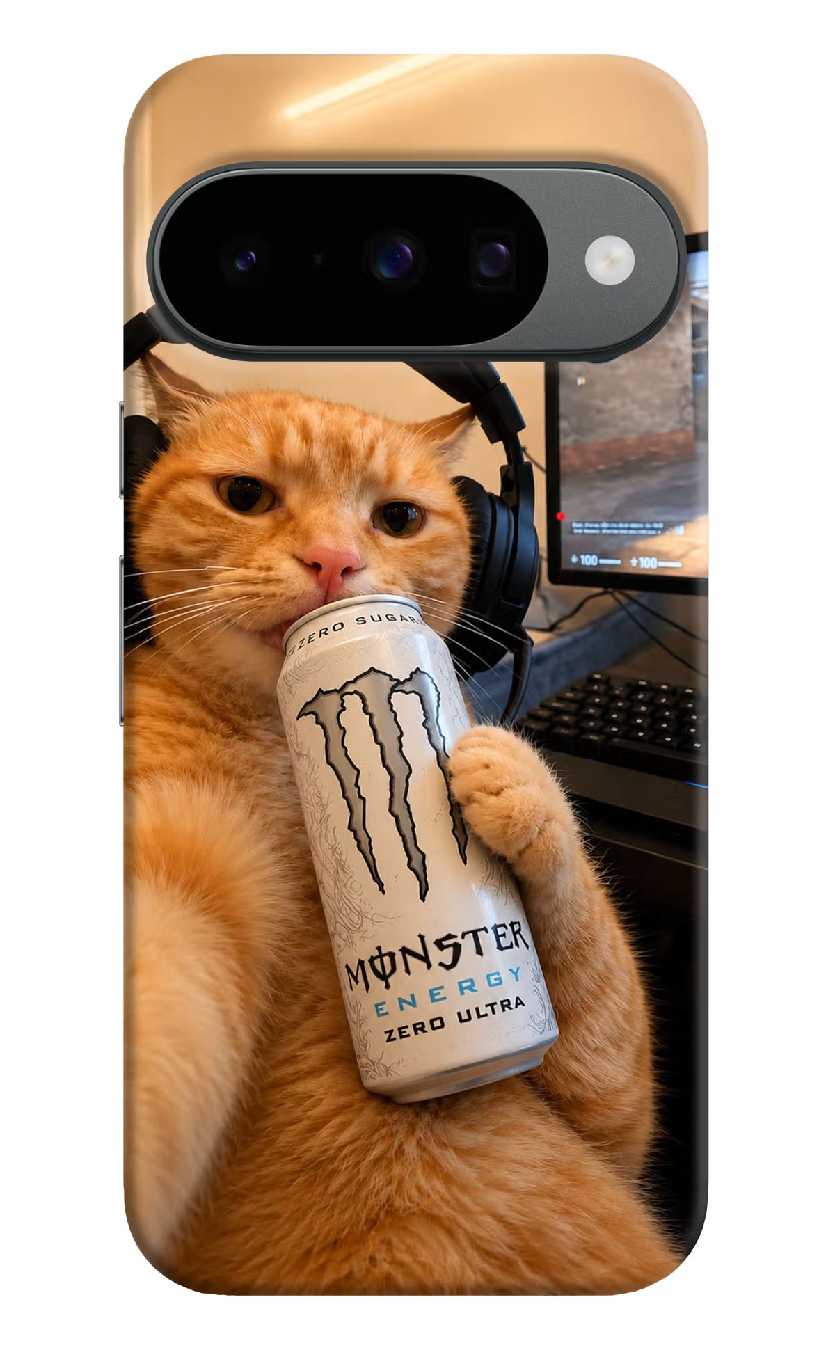 Gamer Cat Energy Google Pixel 10 Hard Case Back Cover by Casekaro
