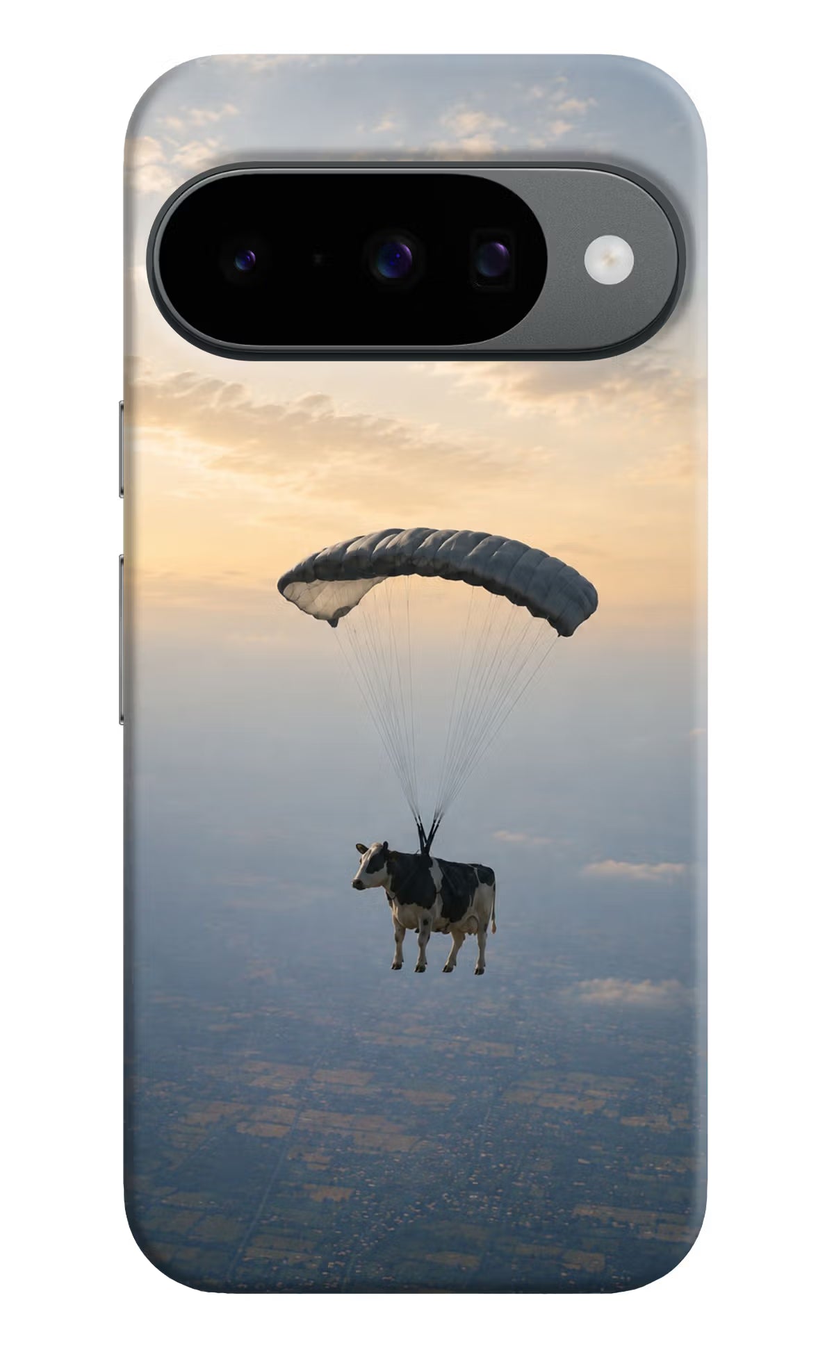 Skydiving Cow Google Pixel 10 Hard Case Back Cover by Casekaro