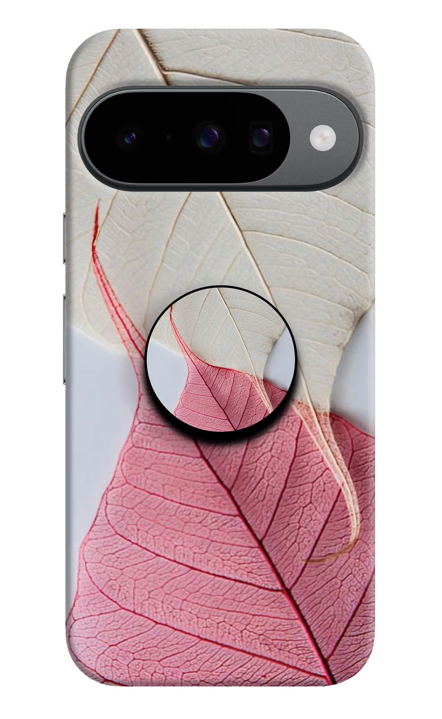 White Pink Leaf Google Pixel 10 Pop Case, Hard case