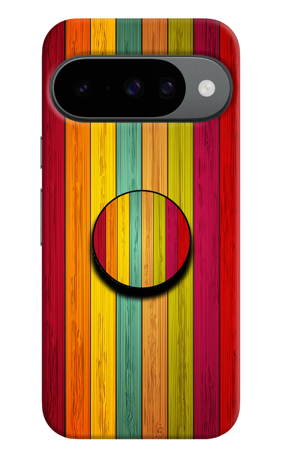 Multicolor Wooden Google Pixel 10 Pop Case, Hard case