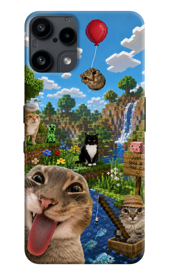 Minecraft Cat Chaos Nothing Phone 3A Lite Hard Case Back Cover by Casekaro