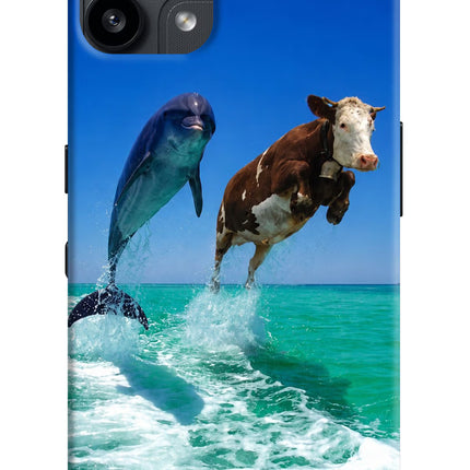 Dolphin vs Cow Nothing Phone 3A Lite Hard Case Back Cover by Casekaro
