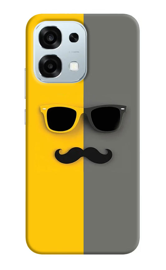 Sunglasses with Mustache Oppo F31 5G Hard Case Back Cover by Casekaro