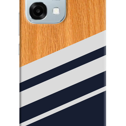 Blue and white wooden Oppo F31 5G Hard Case Back Cover by Casekaro