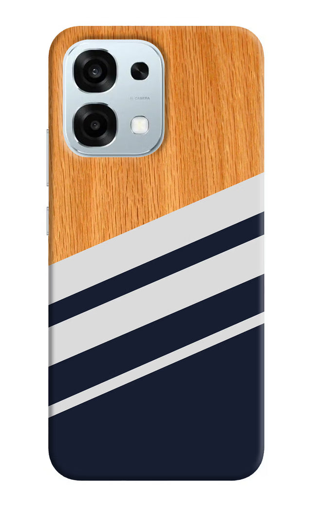 Blue and white wooden Oppo F31 5G Hard Case Back Cover by Casekaro
