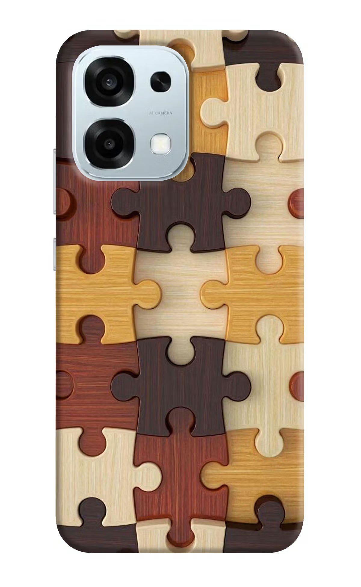 Wooden Puzzle Oppo F31 5G Hard Case Back Cover by Casekaro