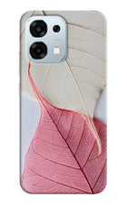 White Pink Leaf Oppo F31 5G Hard Case Back Cover by Casekaro