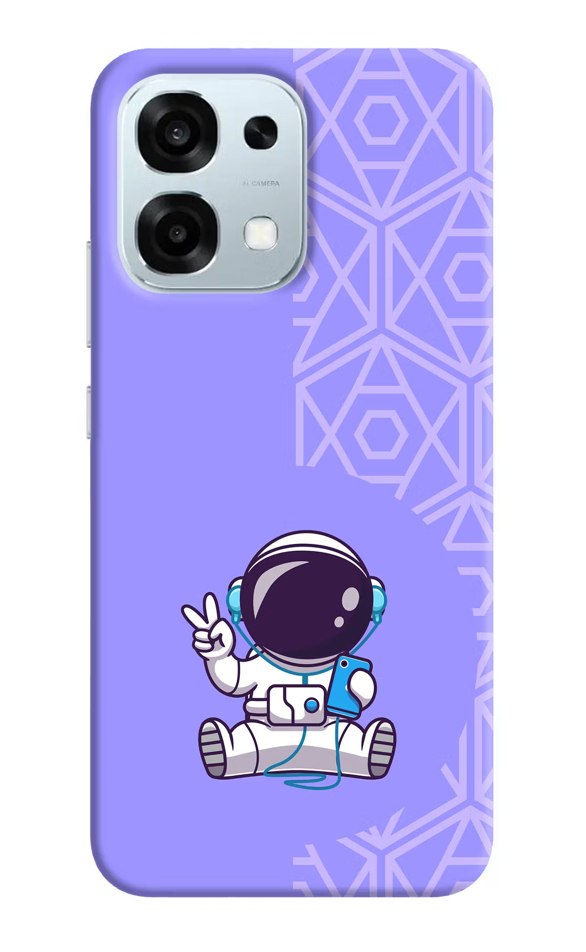 Cute Astronaut Chilling Oppo F31 5G Hard Case Back Cover by Casekaro