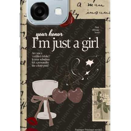 I am just a girl Oppo F31 5G Hard Case Back Cover by Casekaro