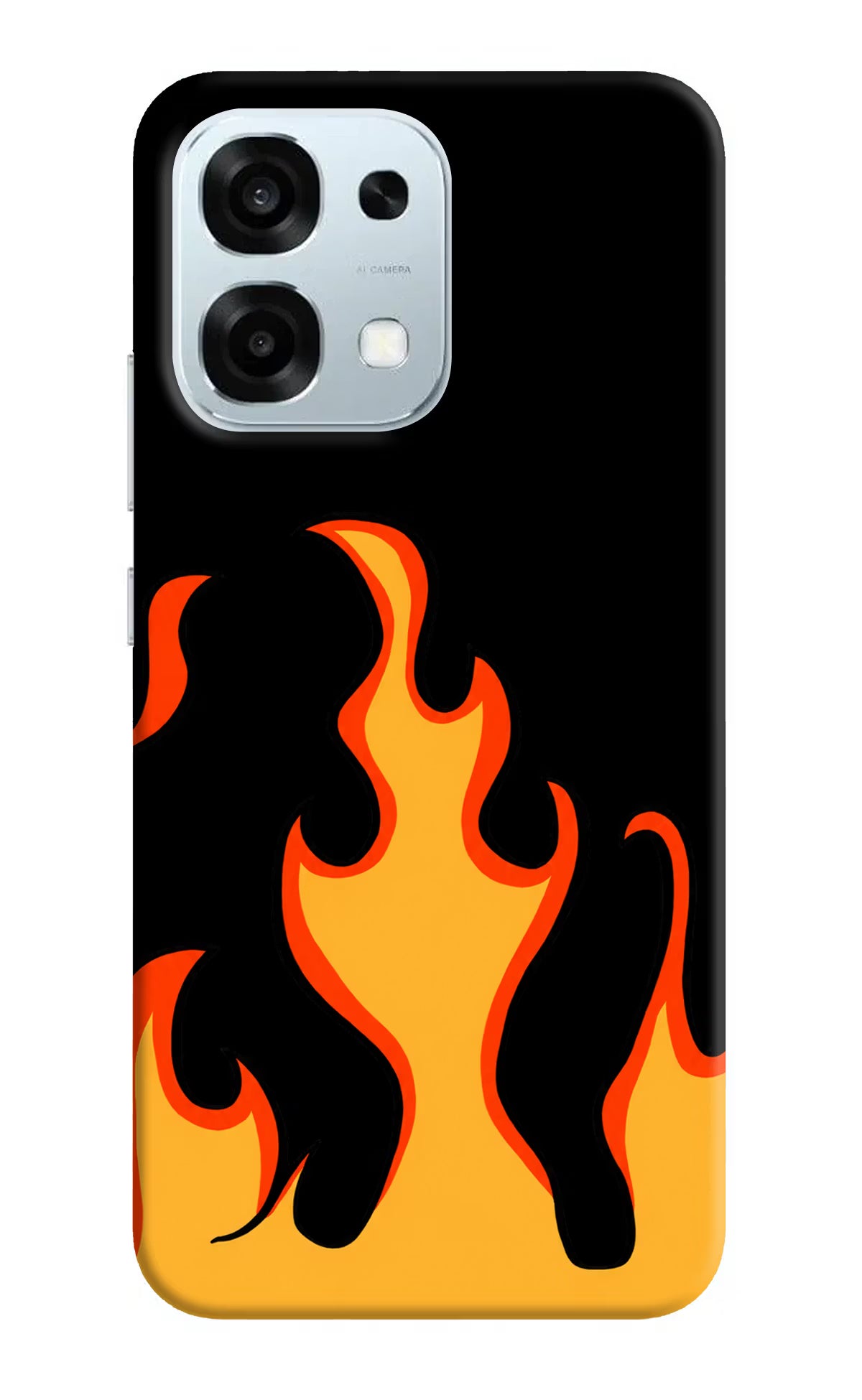Fired Up – Black Oppo F31 5G Hard Case Back Cover by Casekaro