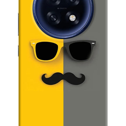 Sunglasses with Mustache Oppo F31 Pro Plus 5G Hard Case Back Cover by Casekaro