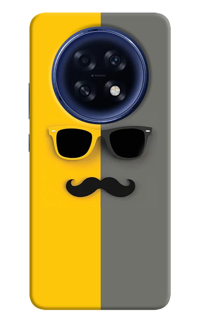 Sunglasses with Mustache Oppo F31 Pro Plus 5G Hard Case Back Cover by Casekaro