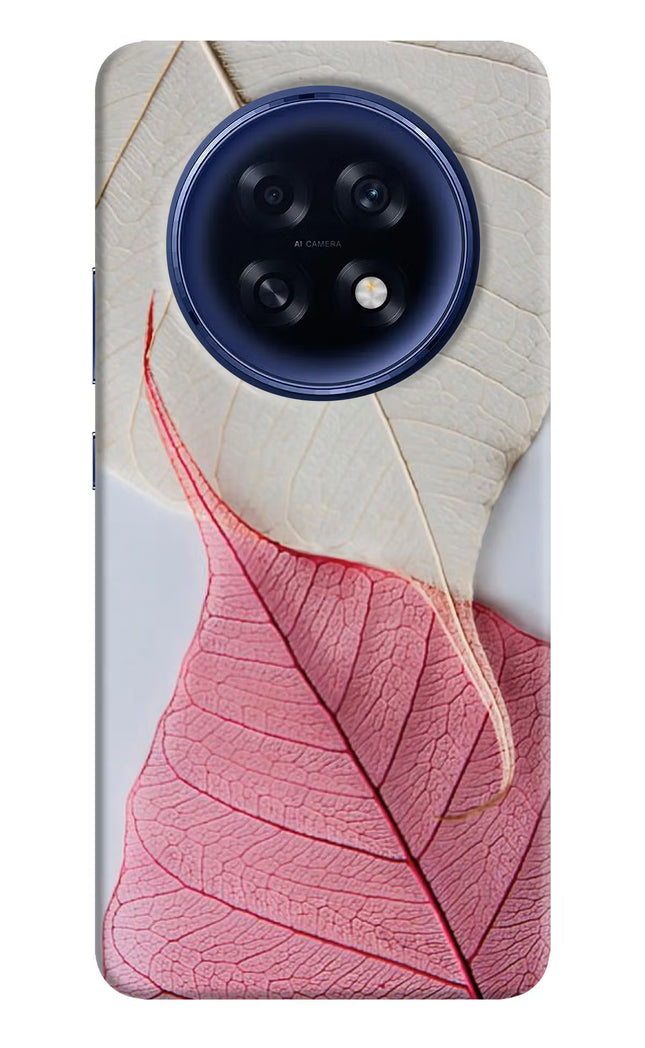 White Pink Leaf Oppo F31 Pro Plus 5G Hard Case Back Cover by Casekaro