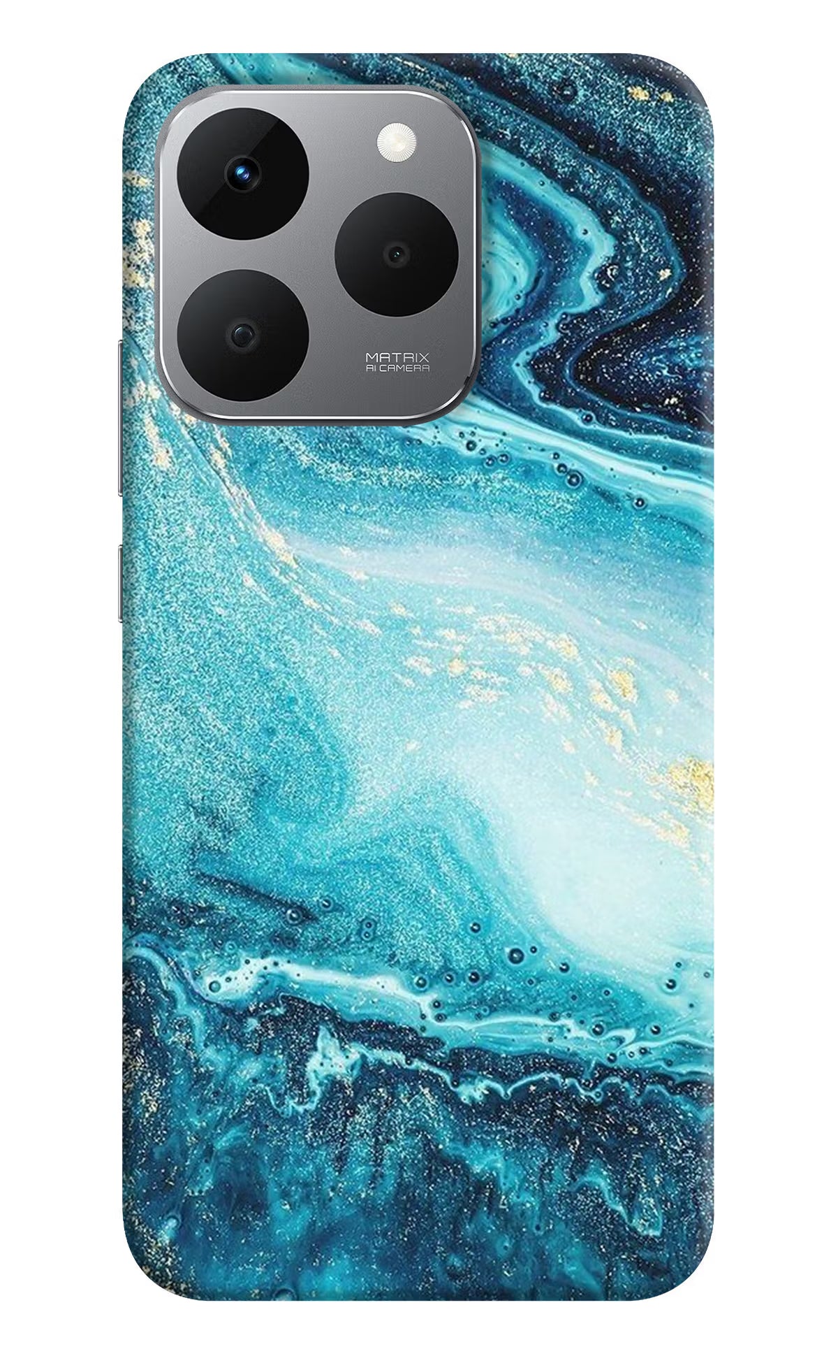 Blue Glitter Marble Realme 15T 5G Back Cover