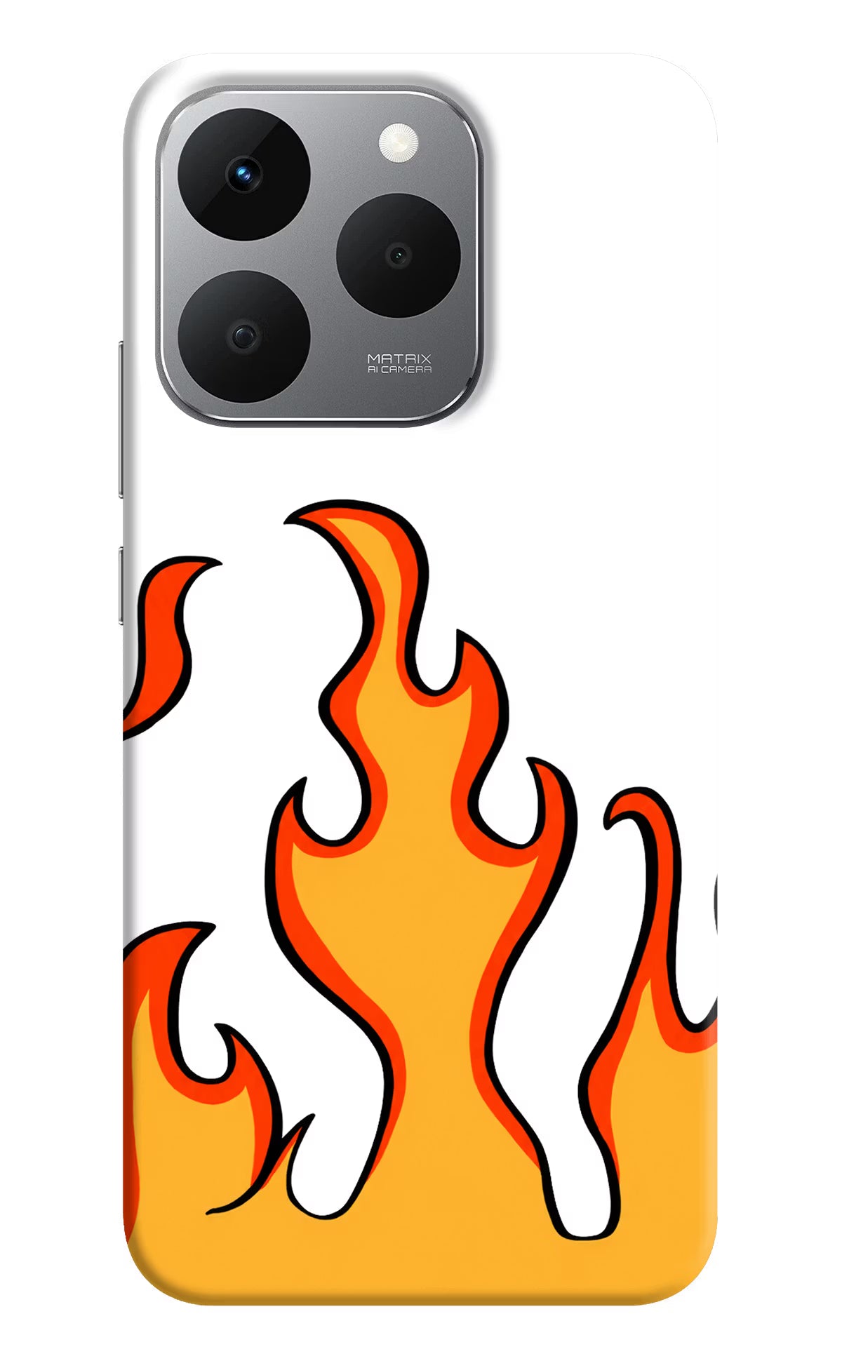 Fired Up – White Realme 15T 5G Hard Case Back Cover by Casekaro