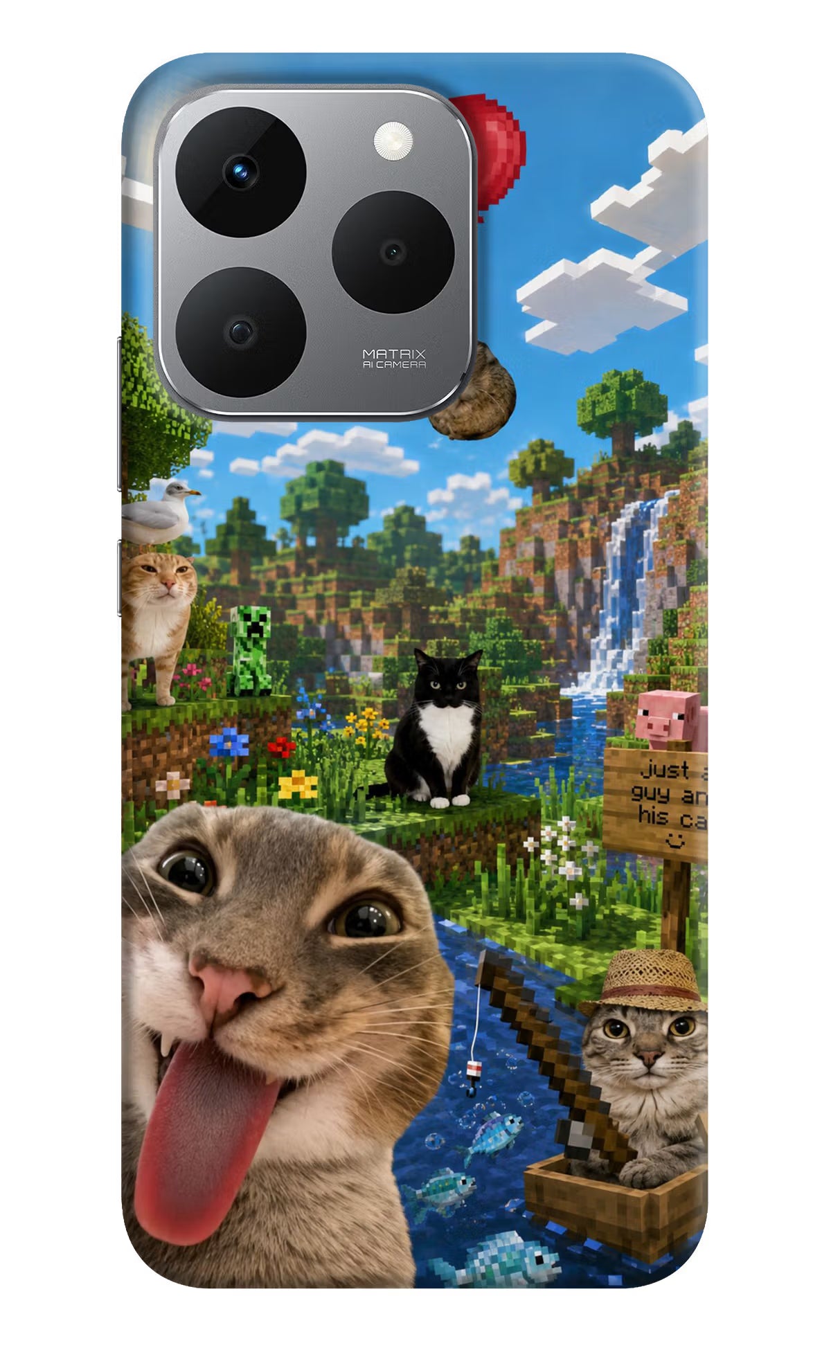 Minecraft Cat Chaos Realme 15T 5G Hard Case Back Cover by Casekaro