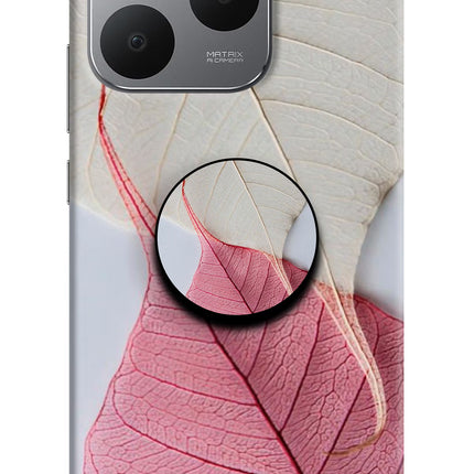 White Pink Leaf Realme 15T 5G Pop Case