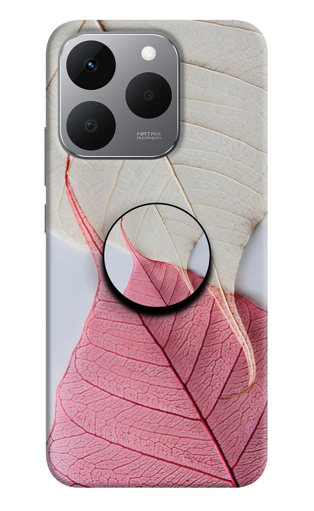 White Pink Leaf Realme 15T 5G Pop Case