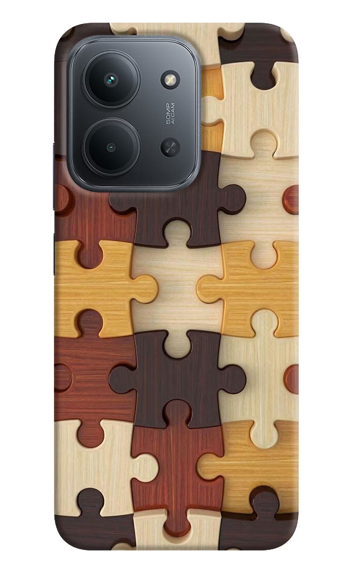 Wooden Puzzle Redmi 15C 5G Back Cover