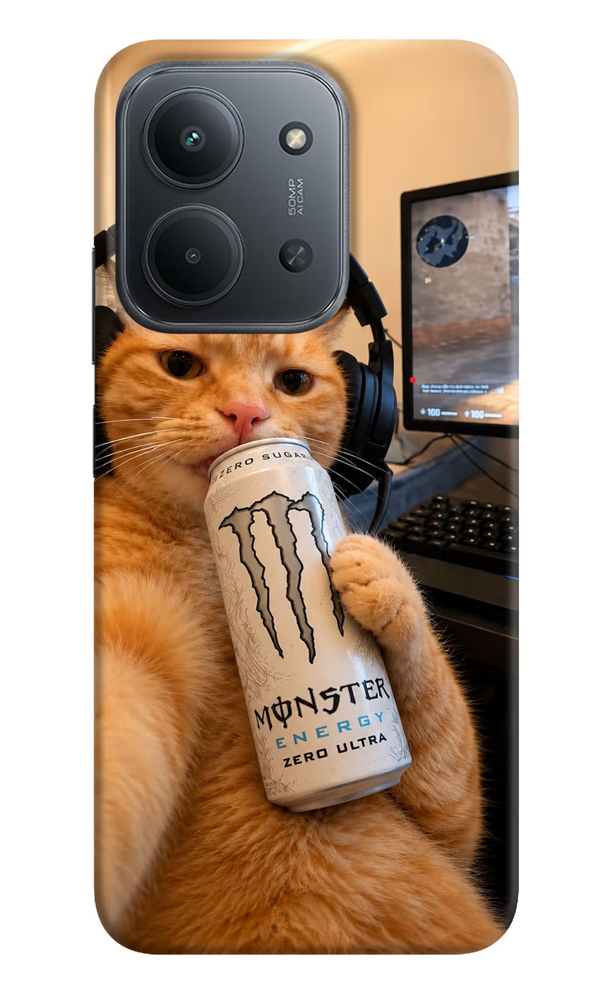 Gamer Cat Energy Redmi 15C 5G Back Cover