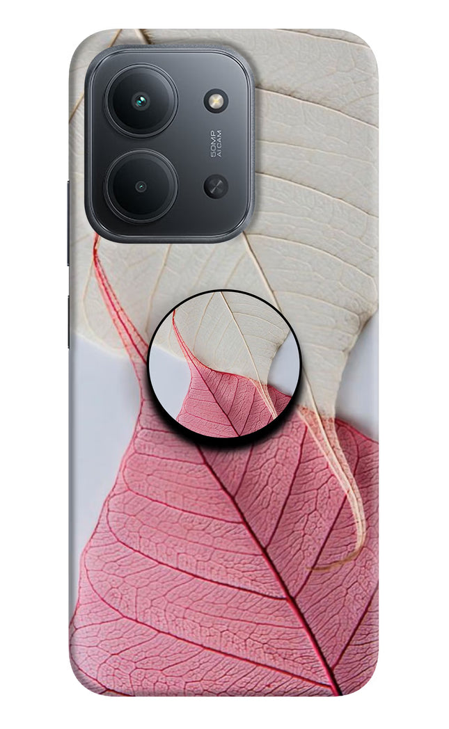 White Pink Leaf Redmi 15C 5G Pop Case